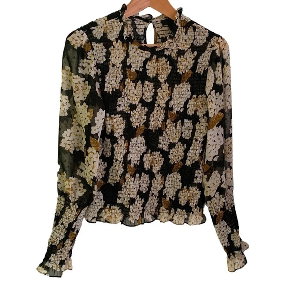 Maison Cinqcent Floral Long  Sleeve Blouse - Picture 1 of 7